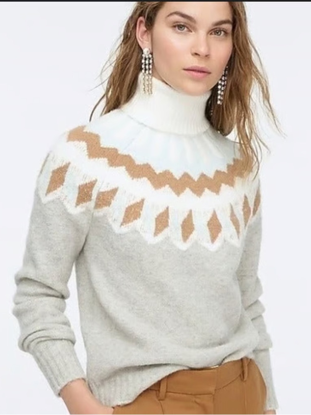 J. Crew | Fair Isle turtleneck sweater in the softest cotton